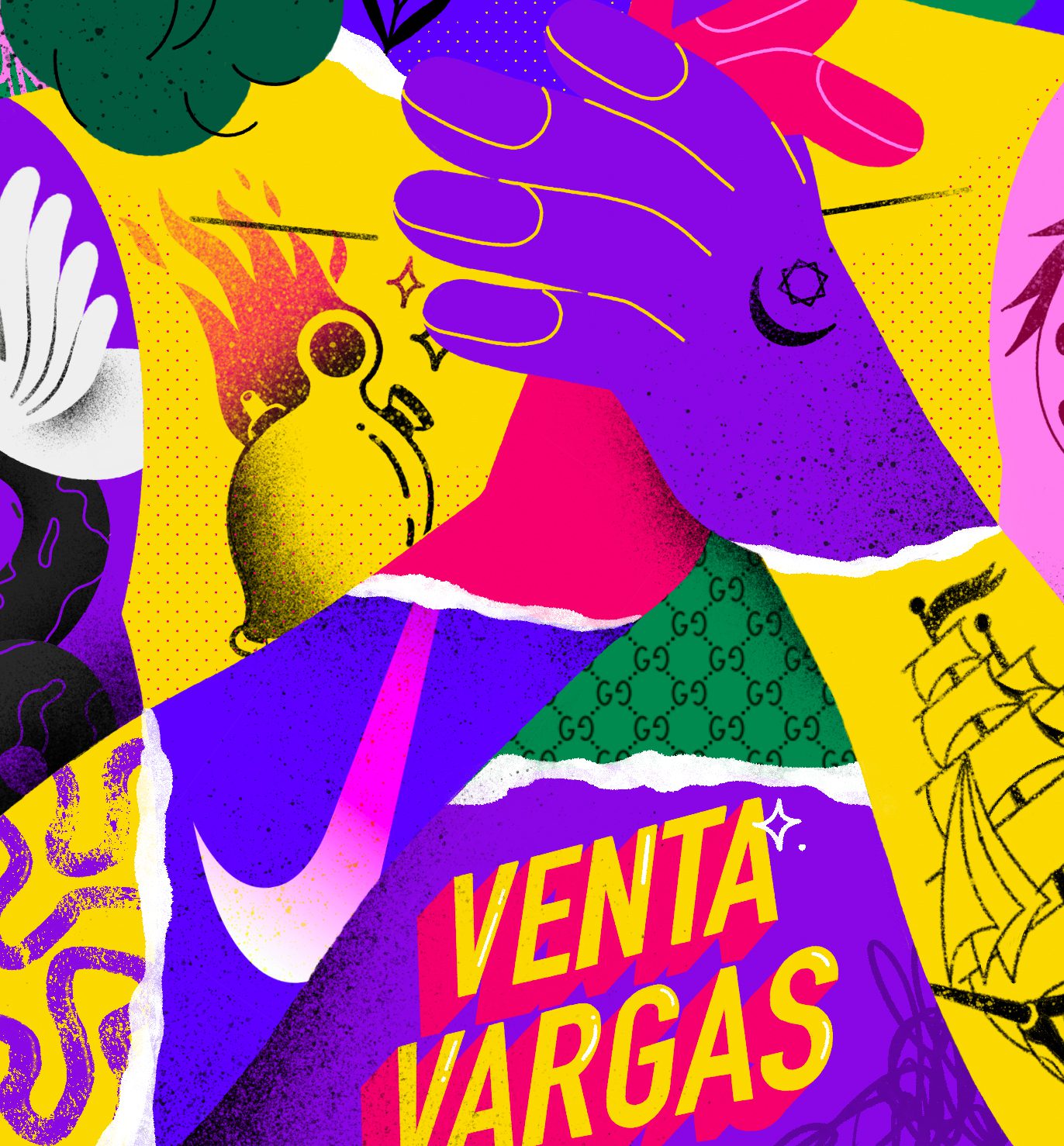 camarón illustration venta vargas