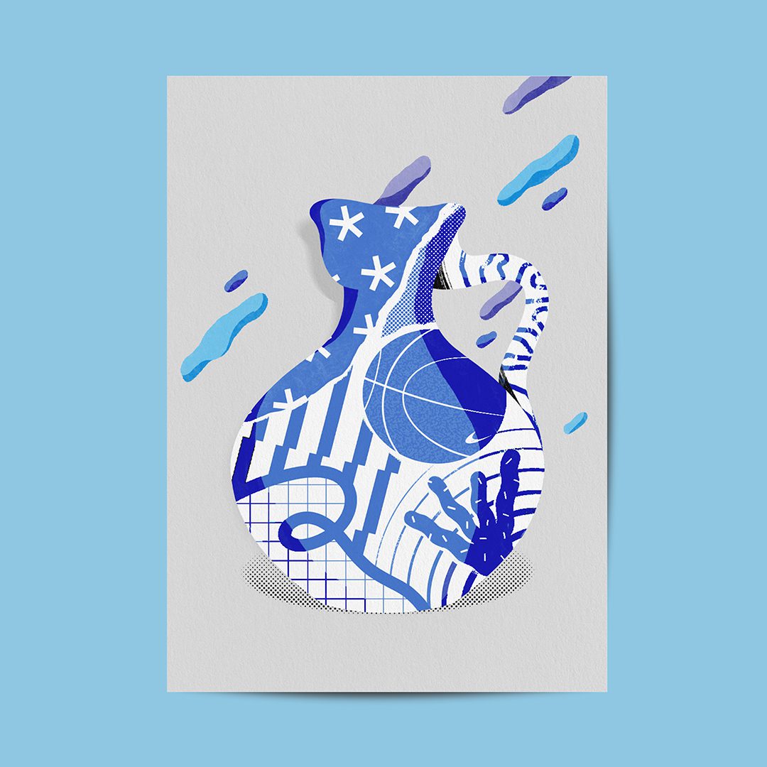 jarrón fajalauza ilustración